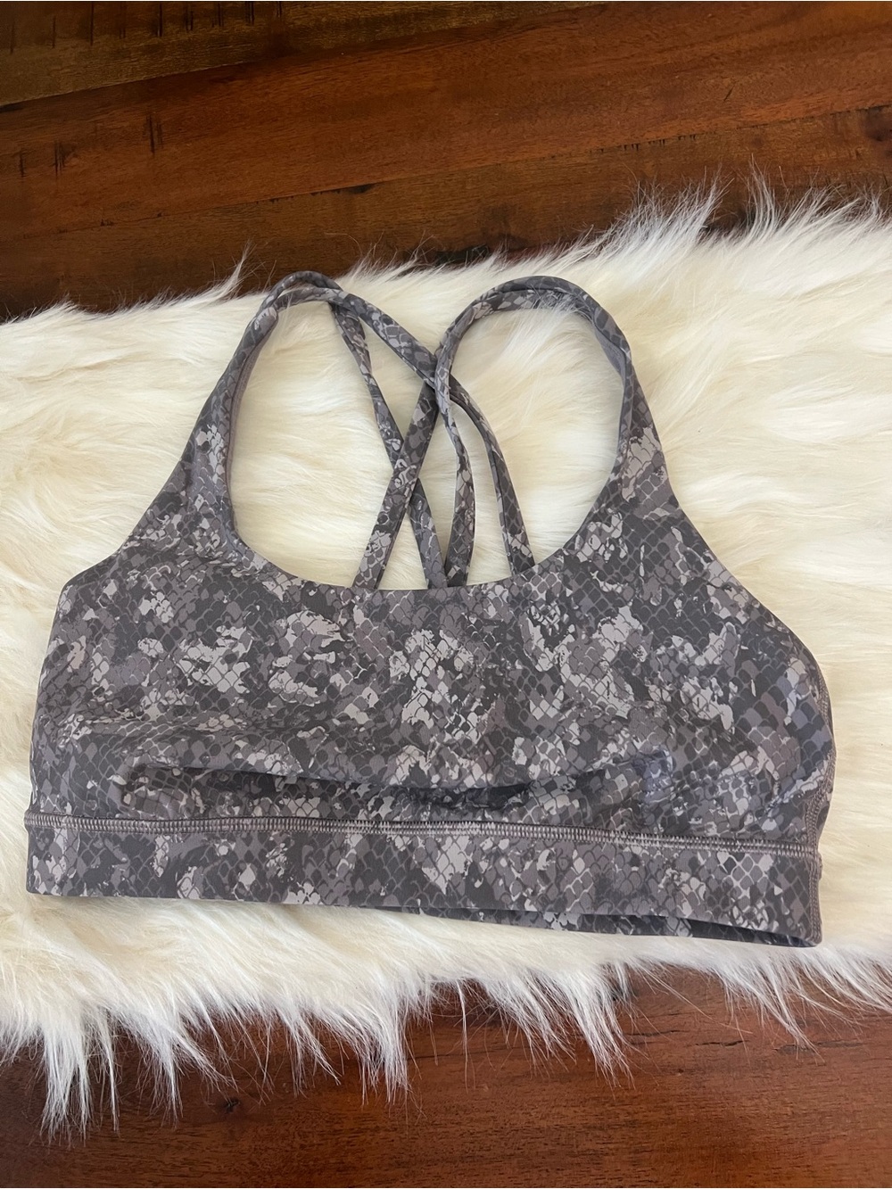 Lululemon Energy Bra Medium Support B–D Cups Hideaway Camo Lunar Rock Size 6